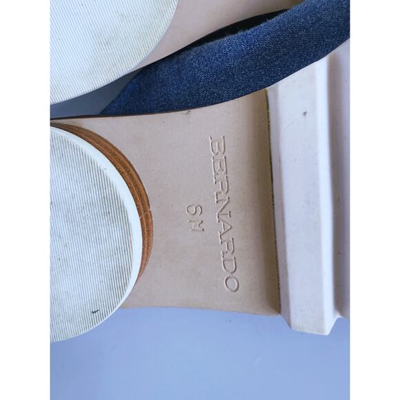 Bernardo Alice Denim Bow Slide Sandals Slip-On Size 6 Coastal Boho Playful Fall - Picture 7 of 10